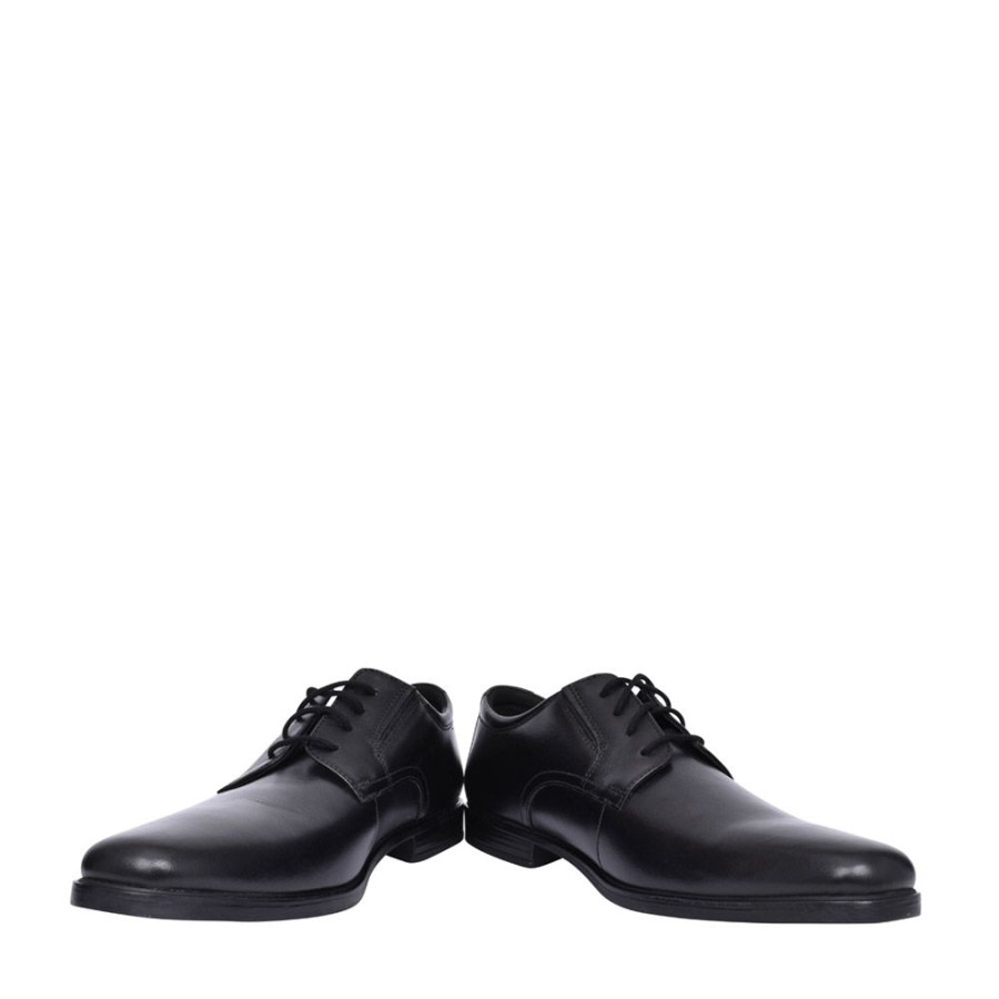 Mens CLARKS | Mens Howard Walk Leather G-Fit Laced Shoe In Blk Leather