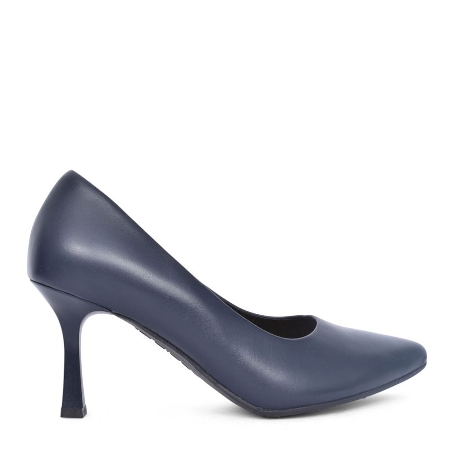 Ladies BIOECO | Ladies 6178 Medium Heel Court Shoe In Navy