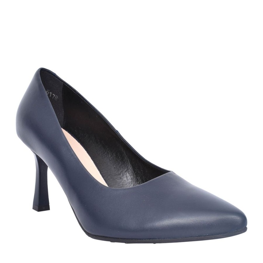 Ladies BIOECO | Ladies 6178 Medium Heel Court Shoe In Navy