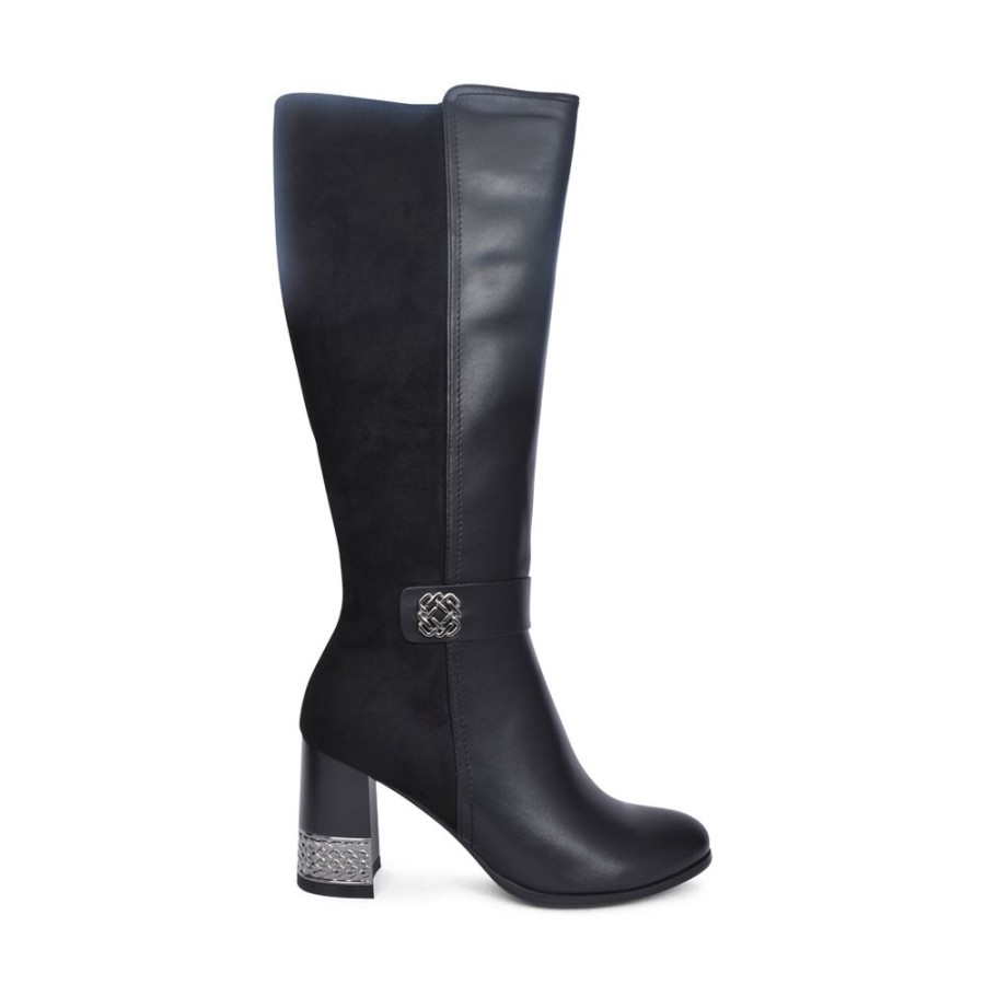 Ladies REDZ | Ladies D3833 High Heel Long Leg Boot In Black