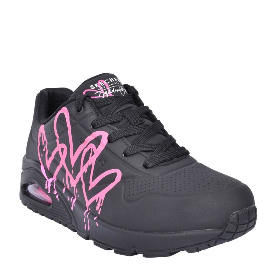 Ladies SKECHERS | Ladies 177980 Uno Laced Trainer In Black