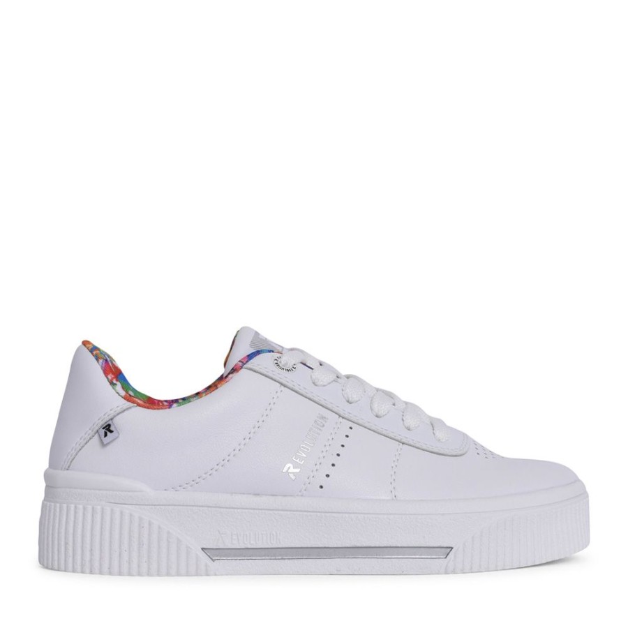 Ladies RIEKER EVOLUTION | Ladies W0702 Laced Trainer In White