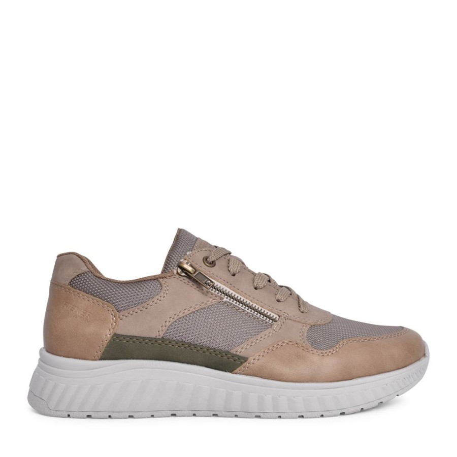 Mens RIEKER | Mens B0600 Laced Trainer In Beige