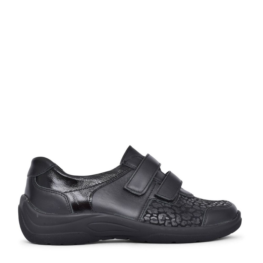 Ladies WALDLAUFER | Ladies 312H01 Hesna Velcro Shoe In Black