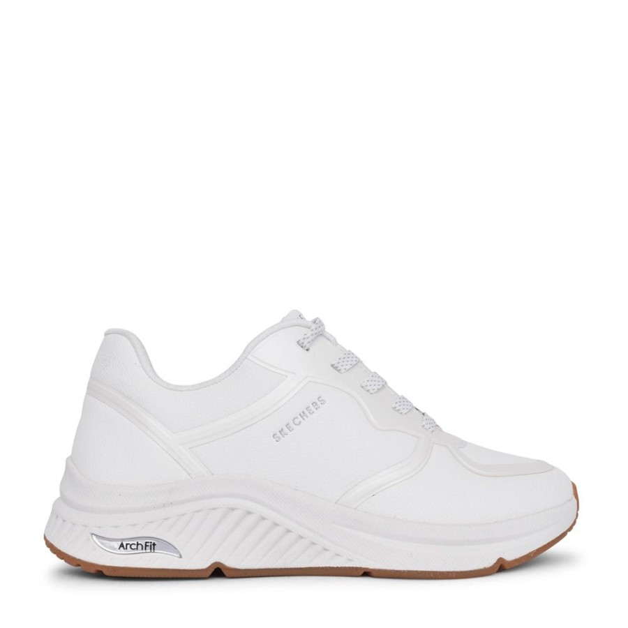 Ladies SKECHERS | Ladies 155570 Mile Makers Trainer In White