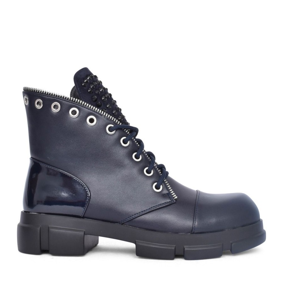 Ladies REDZ | Ladies F892 Laced Ankle Boot In Navy