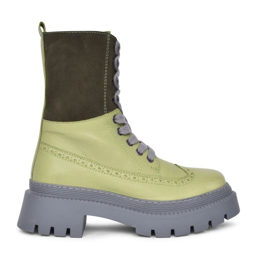 Ladies ADESSO | Ladies A7081 Bronte Laced Calf Boot In Green