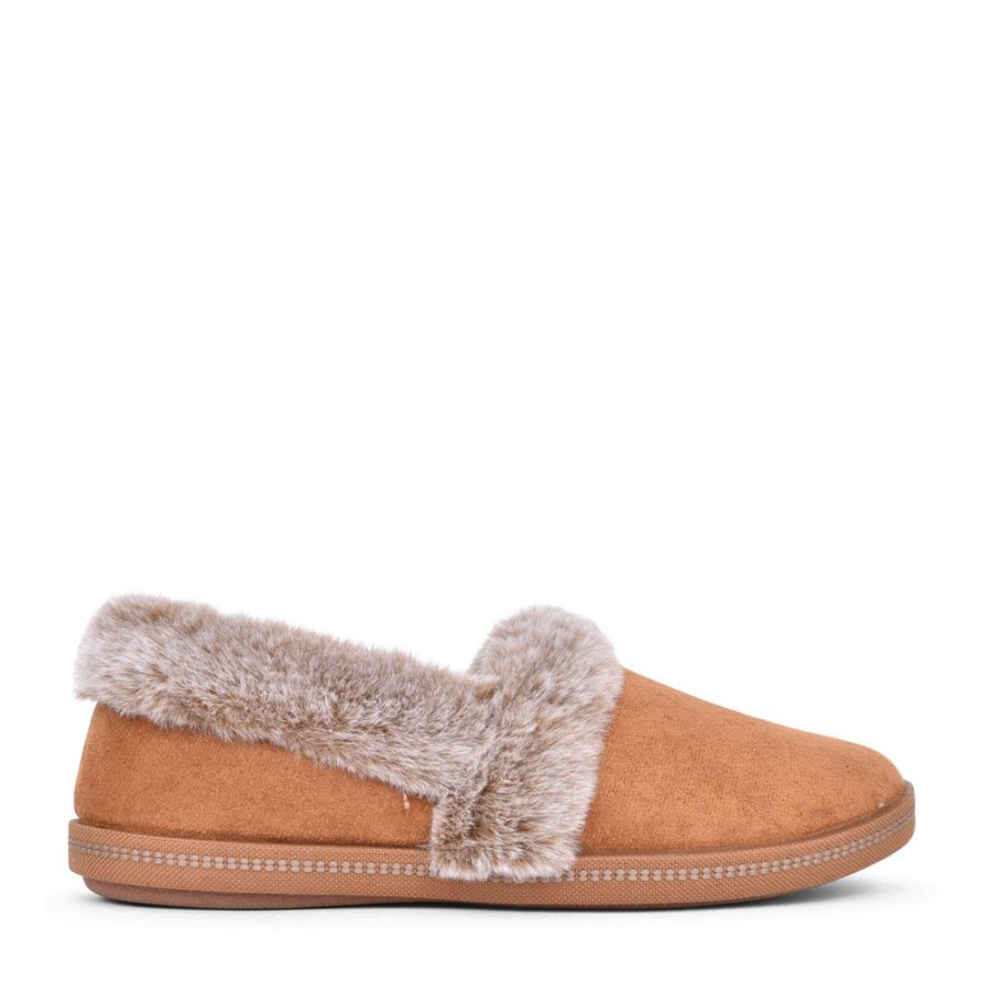 Ladies SKECHERS | Ladies 32777 Cozy Campfire Slipper In Tan