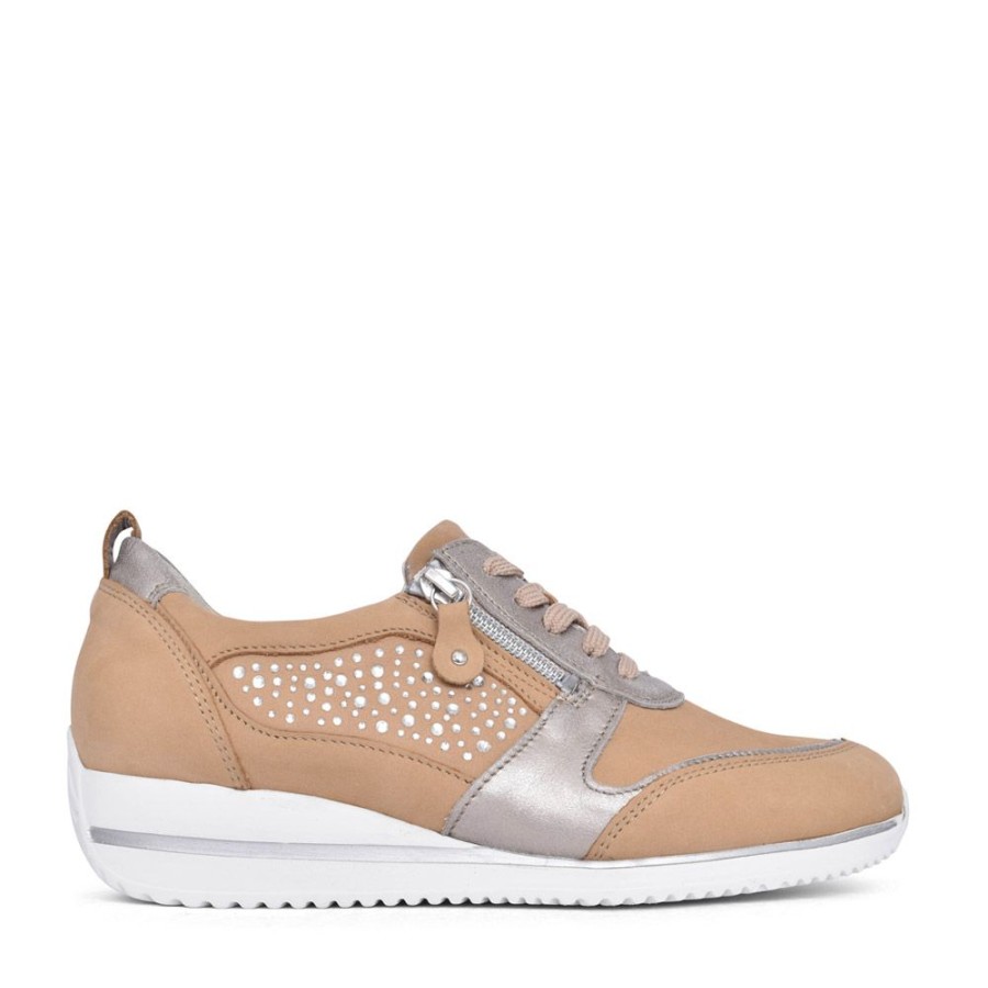 Ladies WALDLAUFER | Ladies Himona 980006 Trainer In Gold