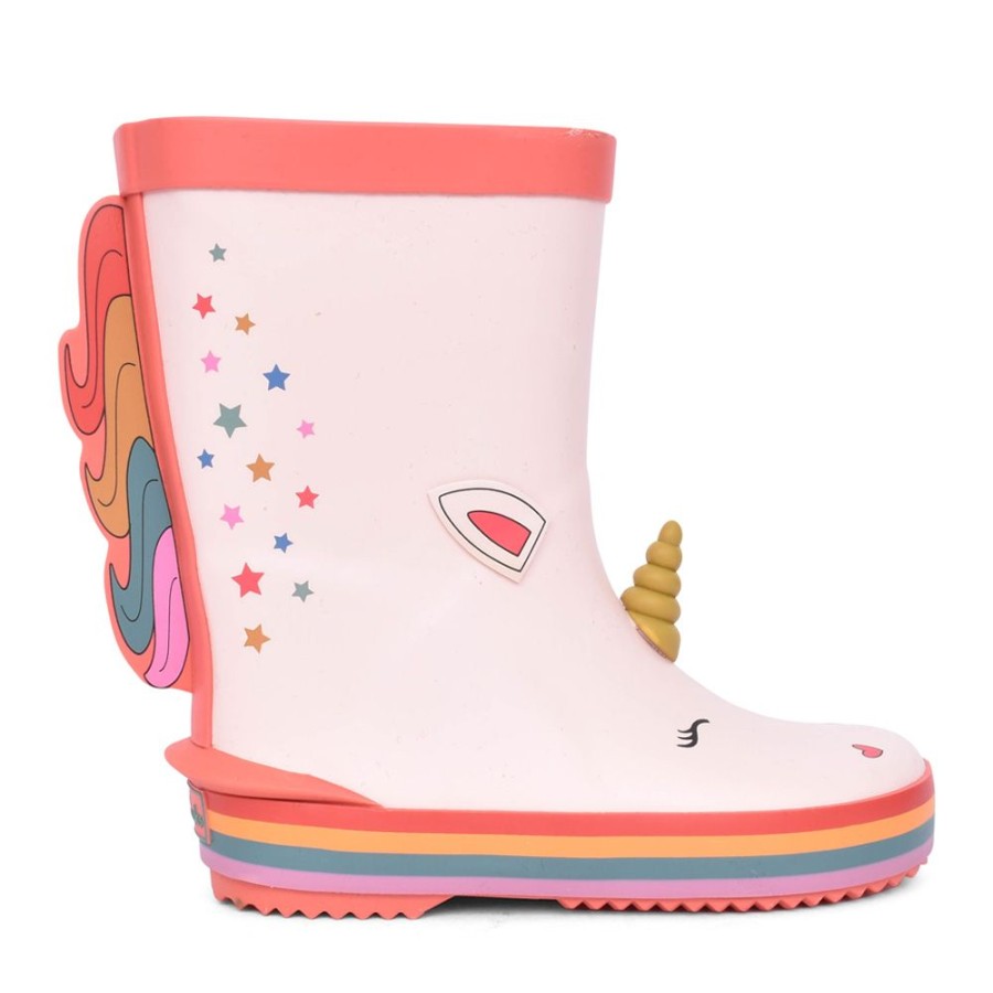 Girls CLARKS | Girls Tarri Run T Pink Combi Welly Boot In Kids G Fit