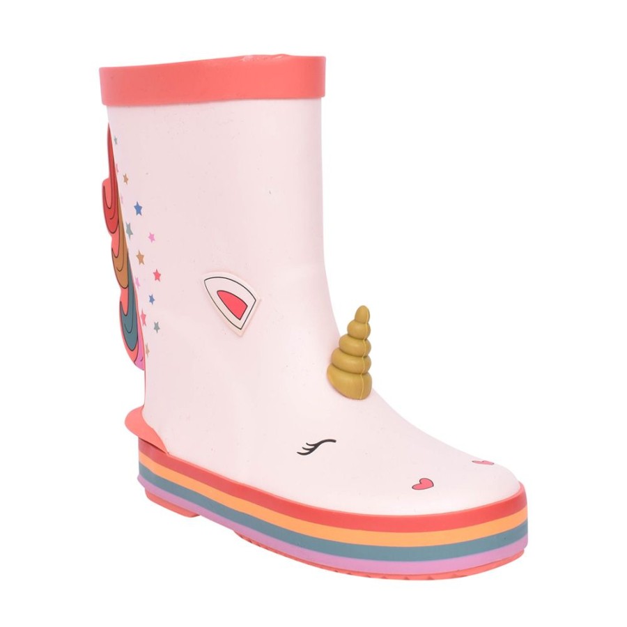 Girls CLARKS | Girls Tarri Run T Pink Combi Welly Boot In Kids G Fit