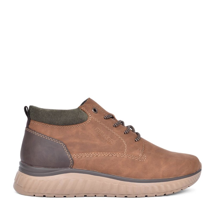 Mens RIEKER | Mens B0603 Laced Ankle Boot In Tan