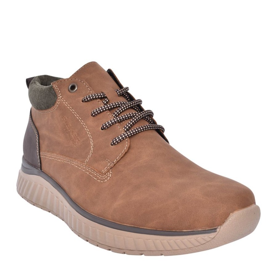 Mens RIEKER | Mens B0603 Laced Ankle Boot In Tan