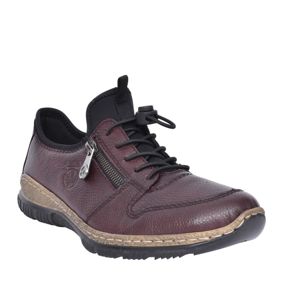 Ladies RIEKER | Ladies N32Go Laced Shoe In Ox-Blood