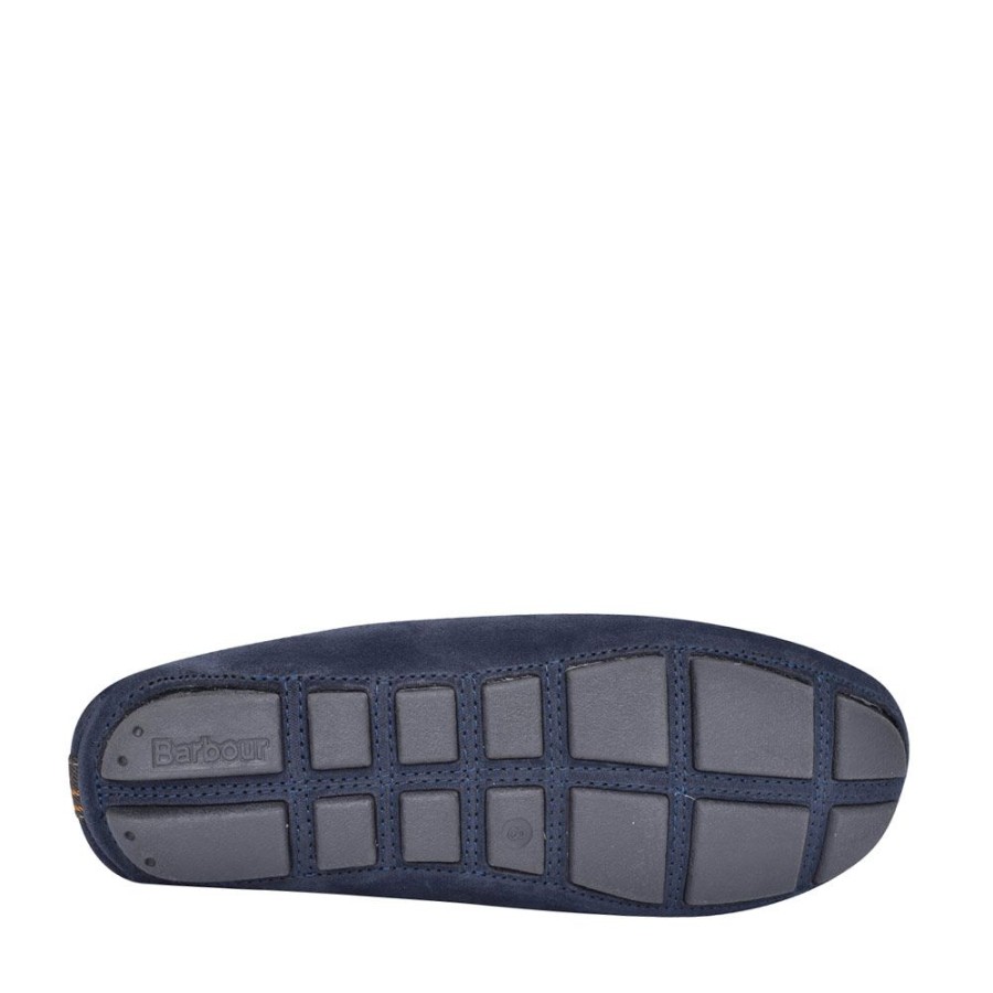 Mens BARBOUR | Mens Monty Suede Moccasin Slipper In Navy