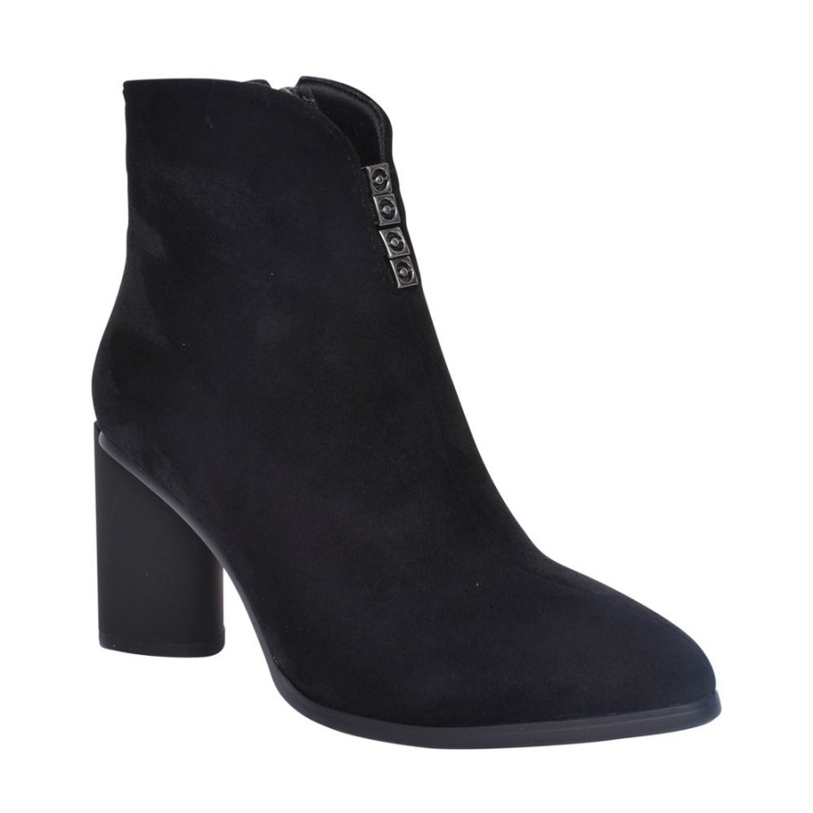 Ladies REDZ | Ladies D4211 Medium Heel Ankle Boot In Black