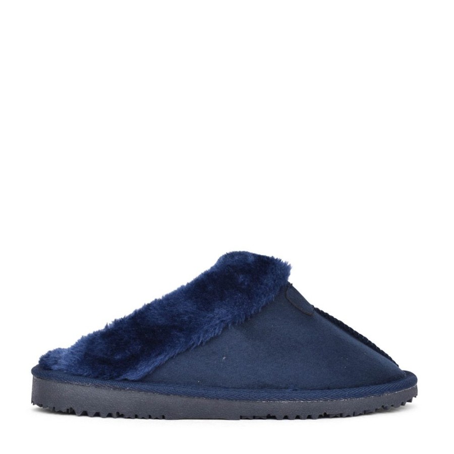 Ladies ELLA | Ladies Jill Plain Mule Slipper In Navy