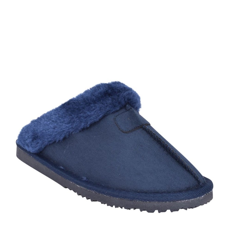 Ladies ELLA | Ladies Jill Plain Mule Slipper In Navy