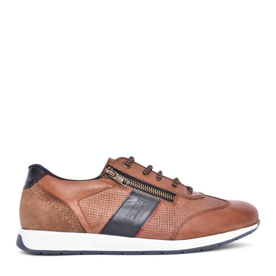 Mens RIEKER | Mens 11927 Laced Shoe In Tan