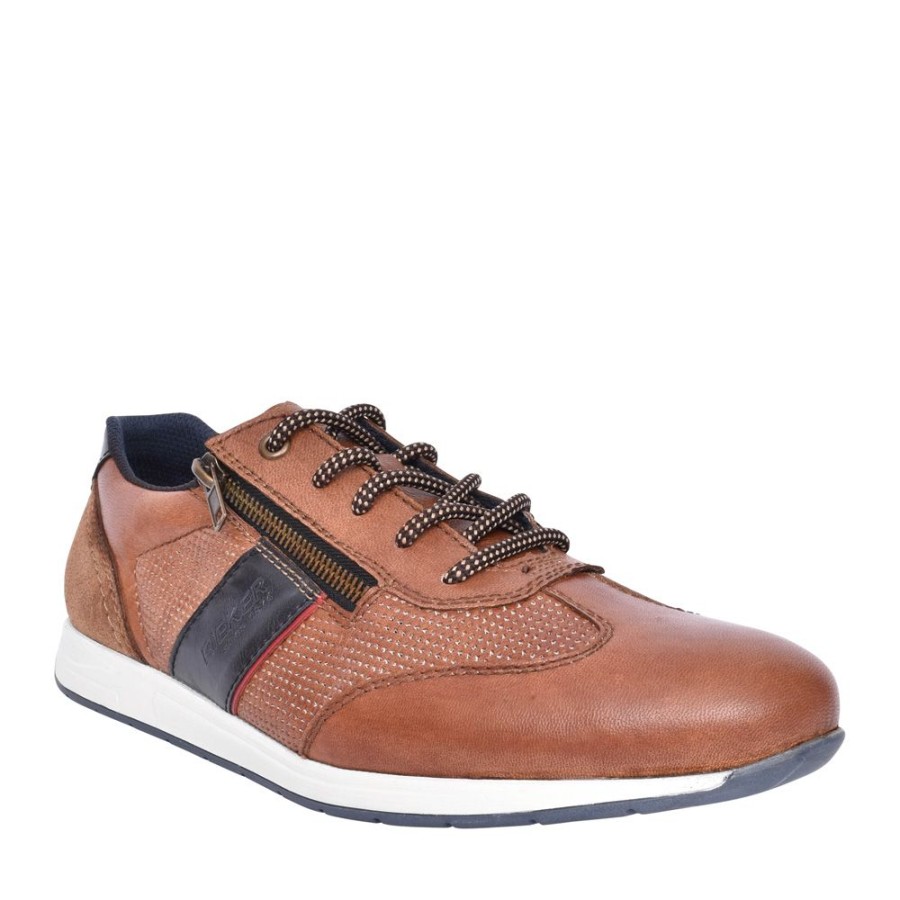 Mens RIEKER | Mens 11927 Laced Shoe In Tan