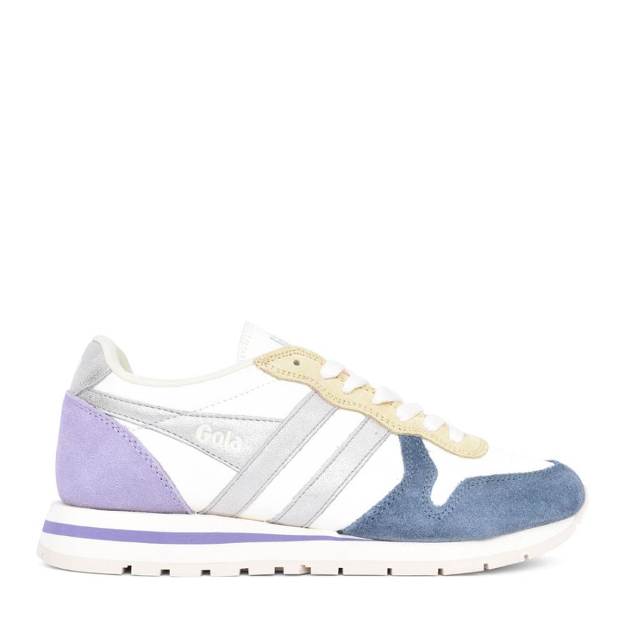 Ladies GOLA | Ladies Daytona Quadrant Clb203 Laced Trainer In White