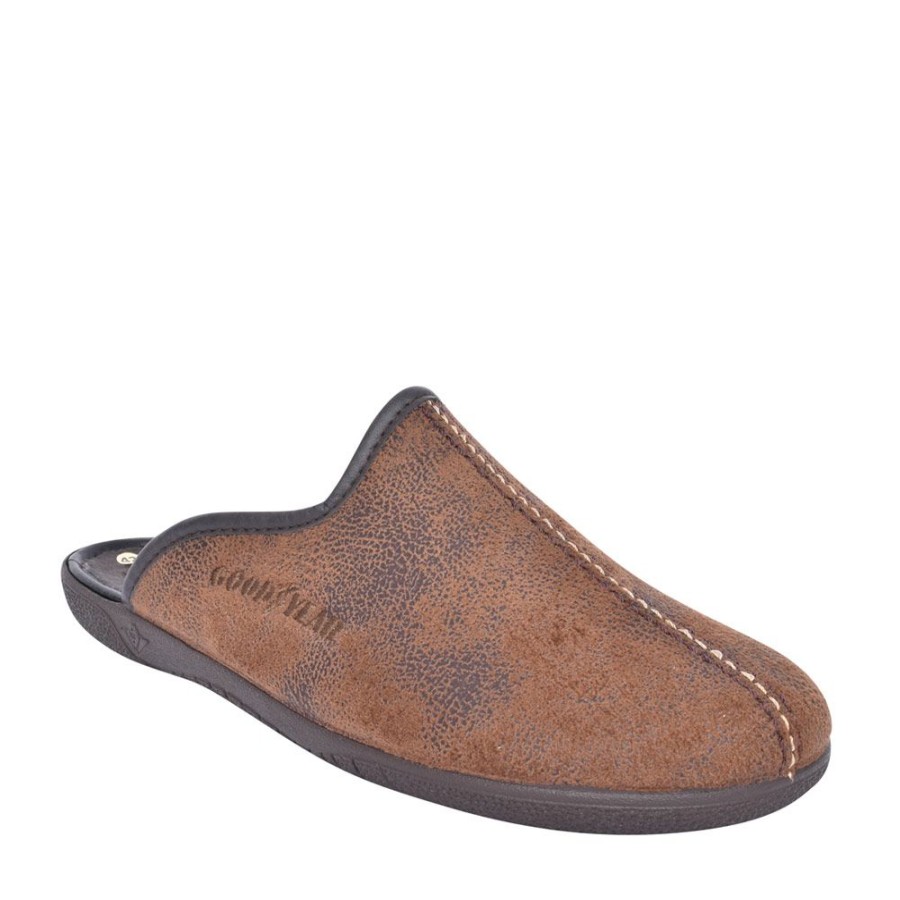 Mens GOODYEAR | Mens Kmg014 Tees Stitching Slipper In Brown