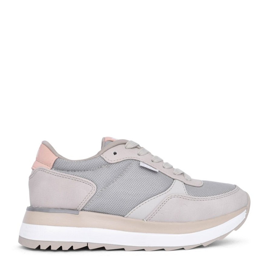 Ladies XTI | Ladies 43436 Laced Trainer In Beige