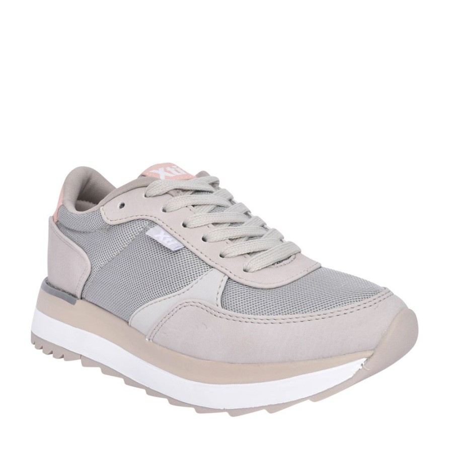 Ladies XTI | Ladies 43436 Laced Trainer In Beige