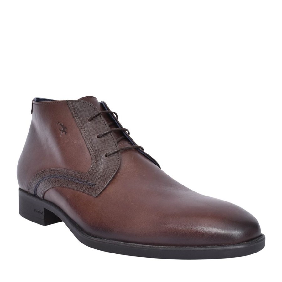 Mens FLUCHOS | F1054 Luke Laced Boot In Dark Brown