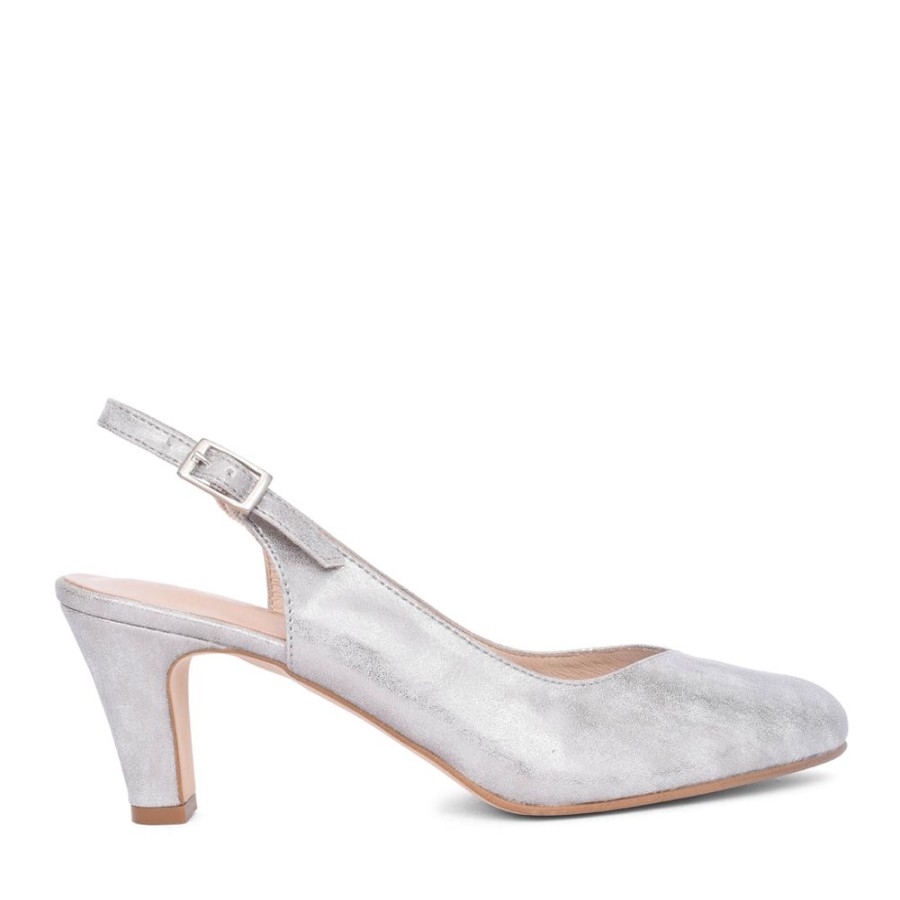 Ladies ZANY | Ladies 558 Low Heel Sling Back In Grey