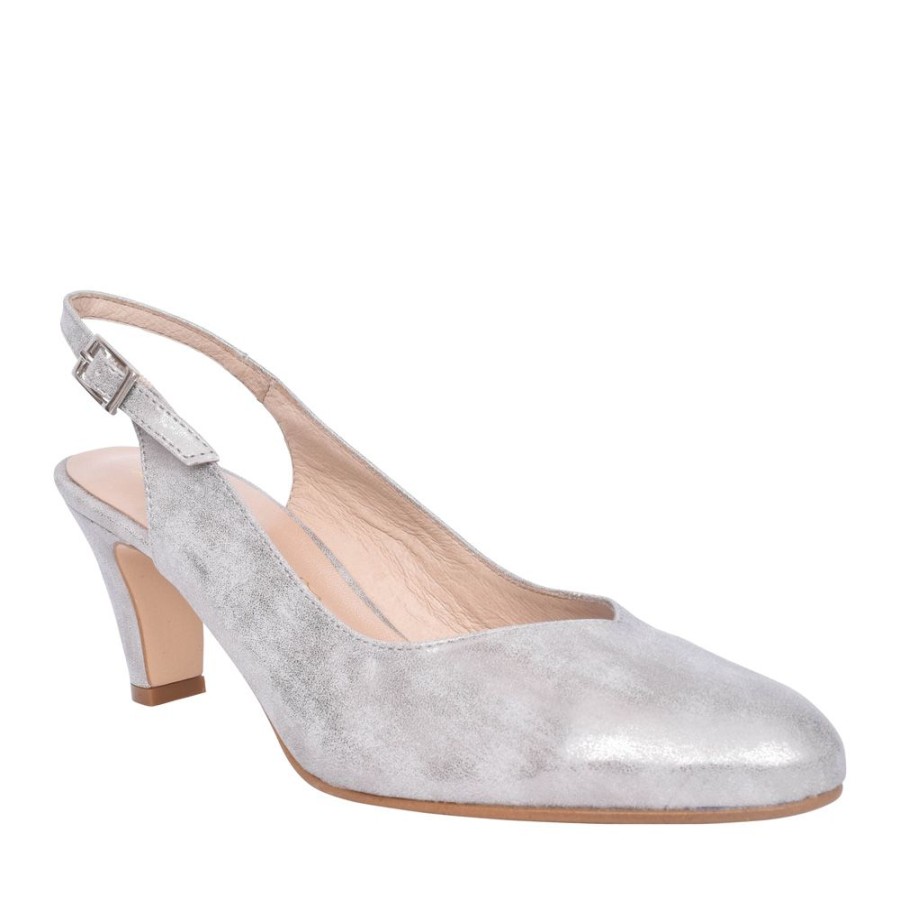 Ladies ZANY | Ladies 558 Low Heel Sling Back In Grey