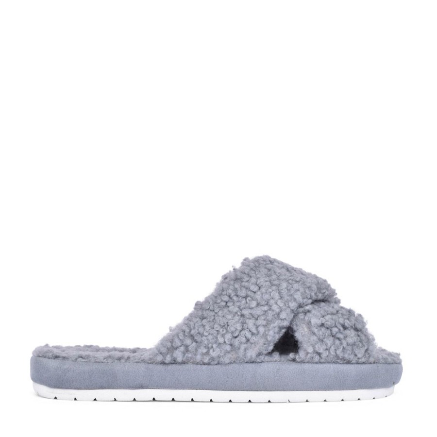 Ladies SKECHERS | Ladies 167236 Cozy Slide Mule Slipper In Grey