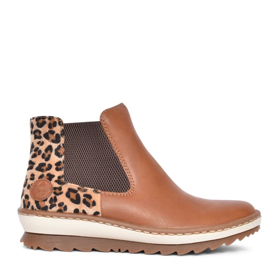 Ladies RIEKER | Ladies Z8689 Wedge Ankle Boot In Brown