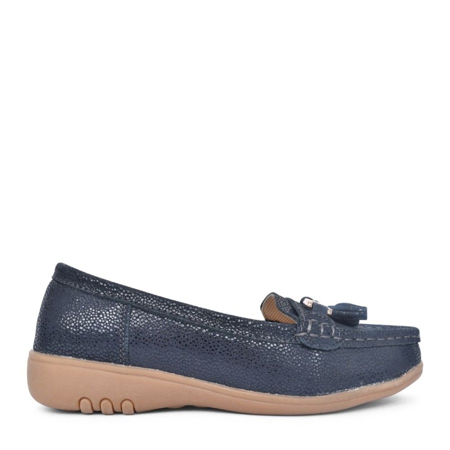 Ladies JO & JOE | Ladies Tahiti Wide Fitting Slip-On Shoe In Navy