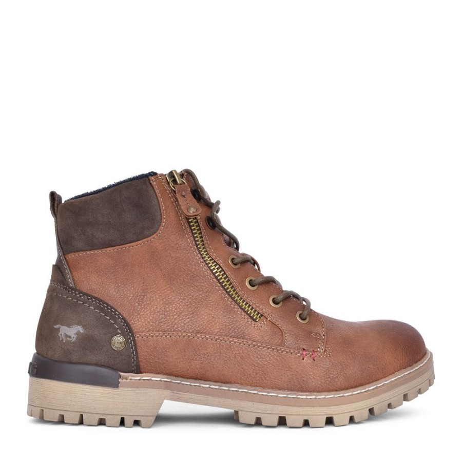 Mens MUSTANG | Mens 4142504 Ankle Boot In Tan