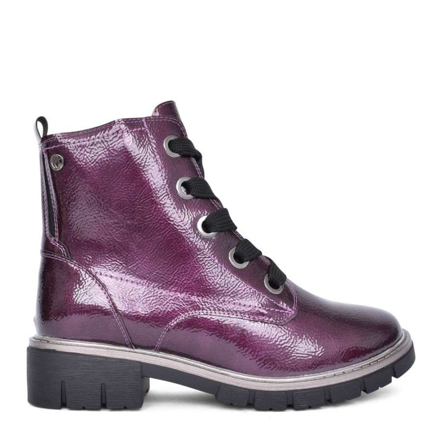 Ladies LOTUS | Ladies Jojo Uld350 Laced Ankle Boot In Purple Pat