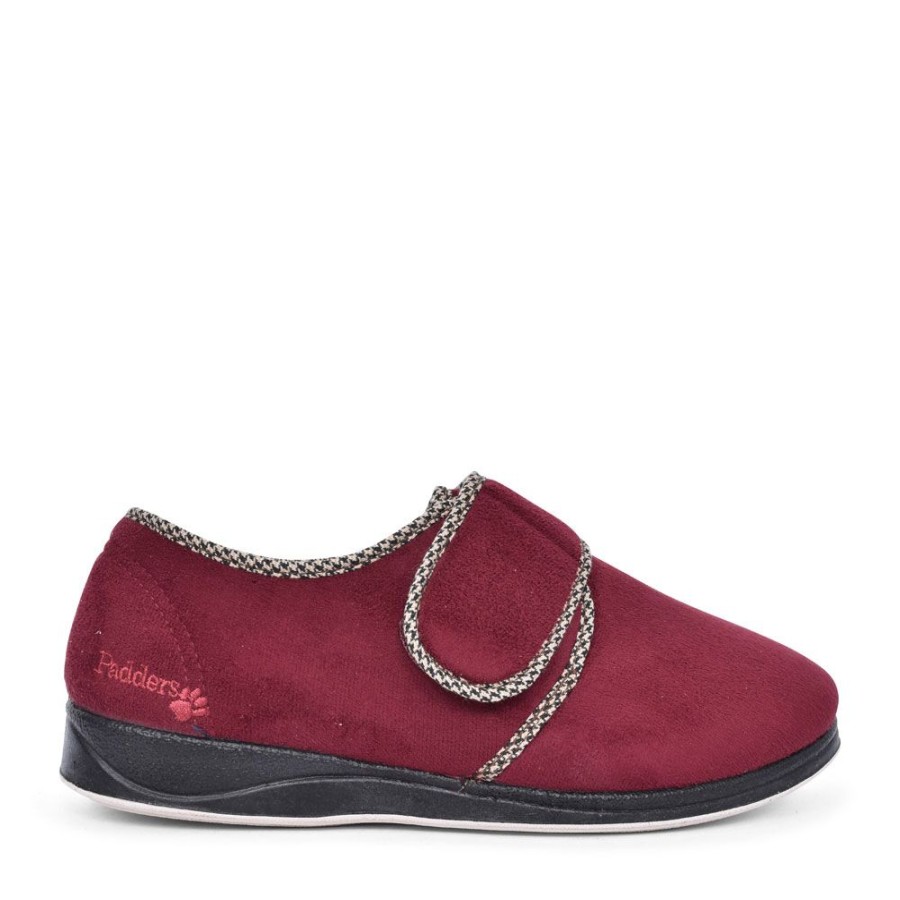 Mens PADDERS | Harry Velcro Slipper For Men In Burgandy