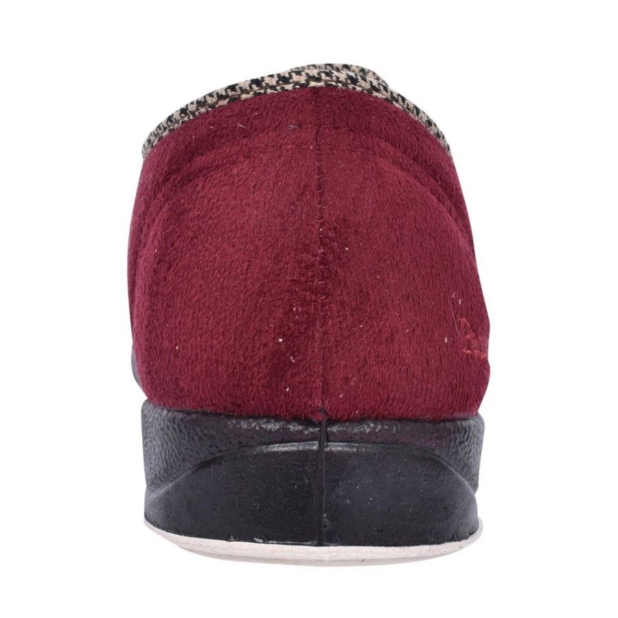 Mens PADDERS | Harry Velcro Slipper For Men In Burgandy