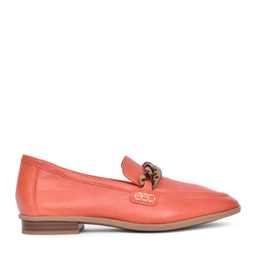 Ladies CLARKS | Ladies Sarafyna Iris Leather D-Fit Loafer In Orange