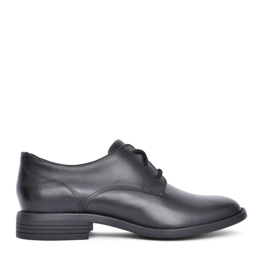 Ladies CLARKS | Ladies Camzin Iris E-Fit Leather Shoe In Black