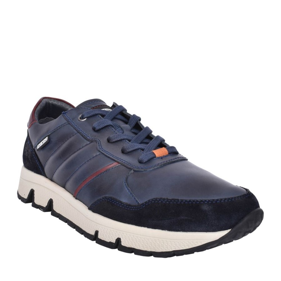 Mens PIKOLINOS | Mens Ferrol Leather Trainer In Navy