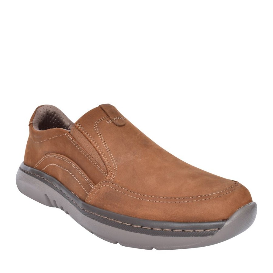 Mens CLARKS | Mens Clarks Pro Step Beeswax Leather G-Fit Slip-On Shoe In Brown