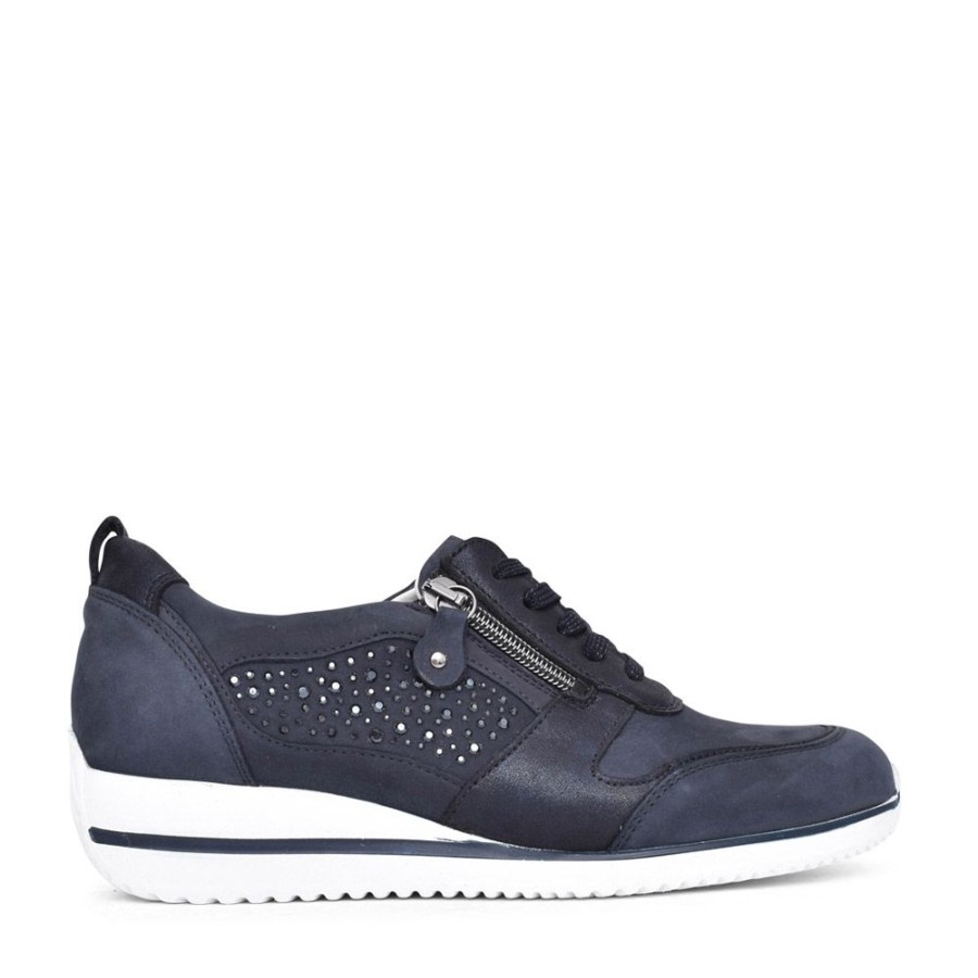 Ladies WALDLAUFER | Ladies Himona 980006 Trainer In Navy