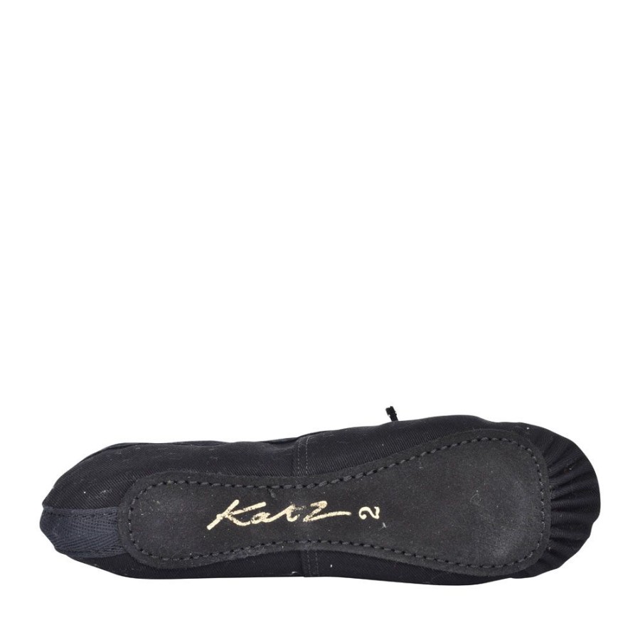 Girls KATZ | Full Sole Ballet Pump In Black Canvas For Girls In Black