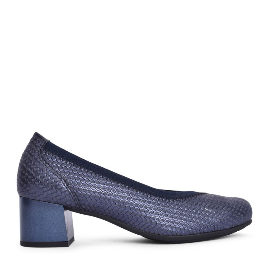 Ladies PITILLOS | Ladies 5090 Low Heel Court Shoe In Navy