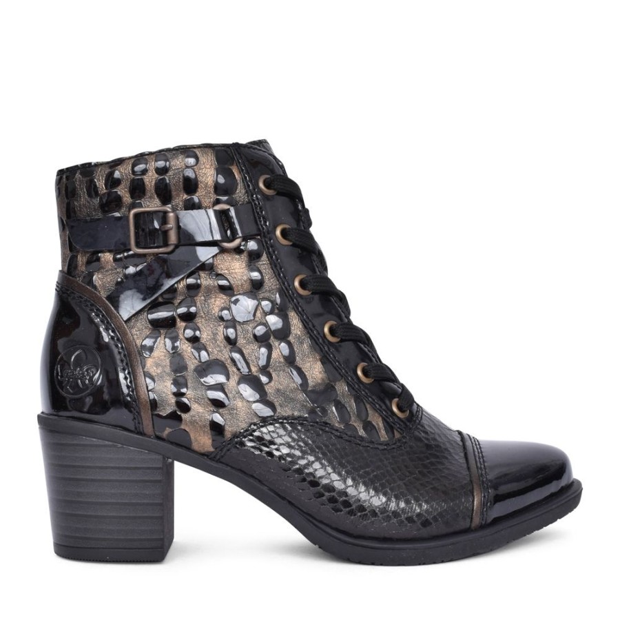 Ladies RIEKER | Ladies Y2032 Laced Ankle Boot In Black