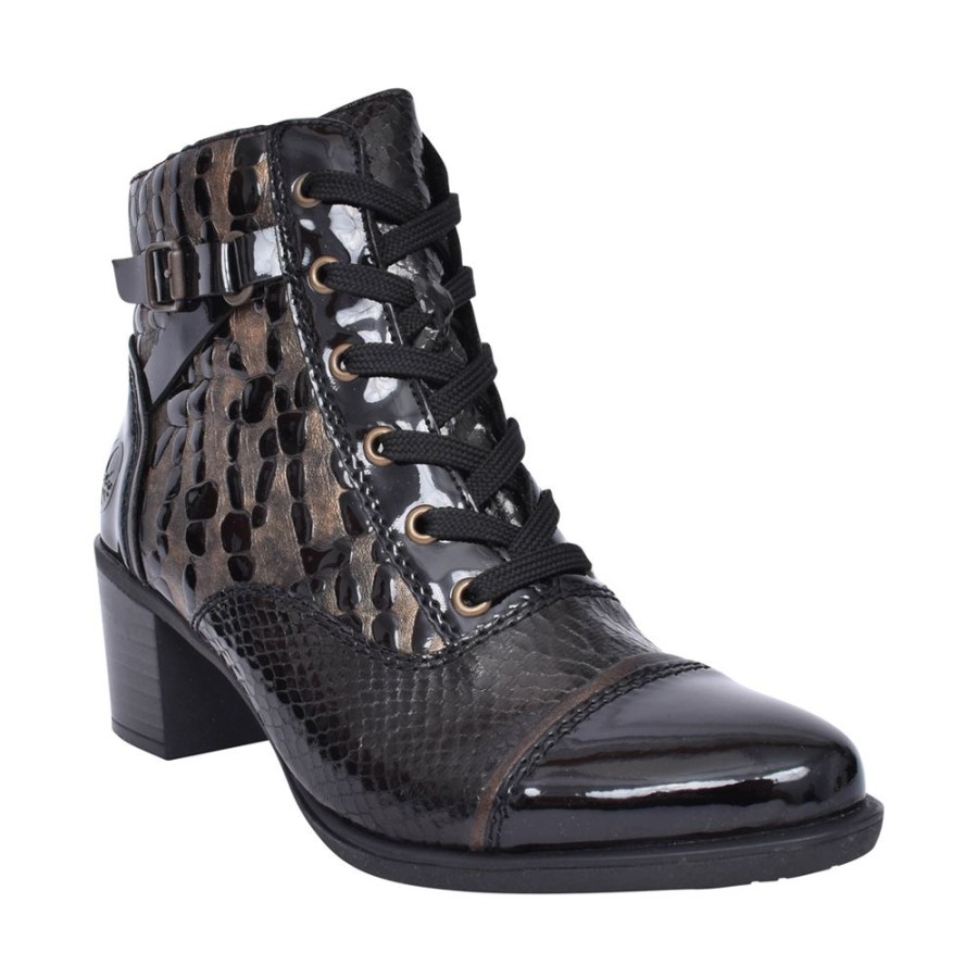 Ladies RIEKER | Ladies Y2032 Laced Ankle Boot In Black