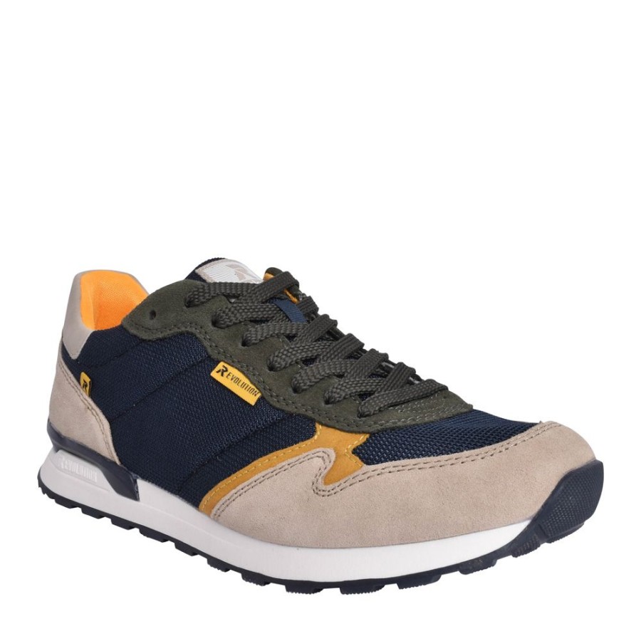 Mens RIEKER EVOLUTION | Mens U0300 Laced Trainer In Navy