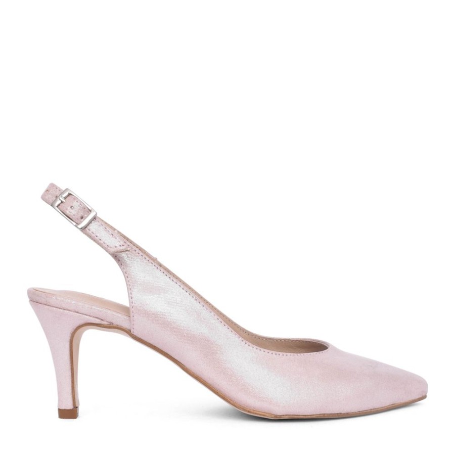 Ladies ZANY | Ladies Rp0013 Low Heel Sling Back Shoe In Pink