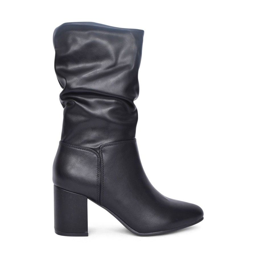 Ladies SPROX | Ladies 566940 Medium Heel Calf Boot In Black